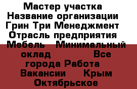 Мастер участка › Название организации ­ Грин Три Менеджмент › Отрасль предприятия ­ Мебель › Минимальный оклад ­ 60 000 - Все города Работа » Вакансии   . Крым,Октябрьское